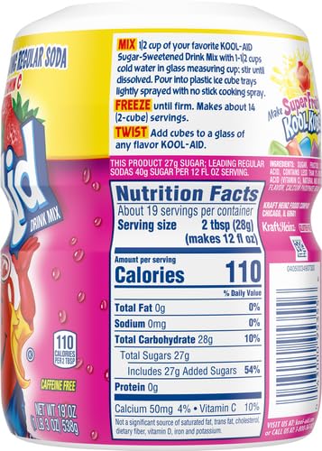 Kool-Aid Strawberry Drink Mix Powder, 538 g - "Strawberry Sensation!"