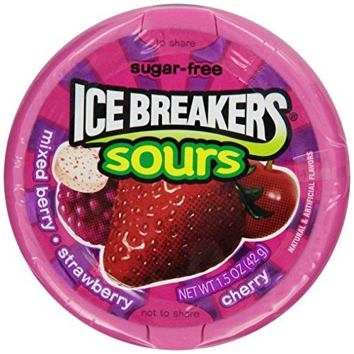 Ice Breakers Sours Cherry Sugar Free, 42g - Dive into the tangy bliss of cherry sours, sugar-free and packed with flavor, 42g.