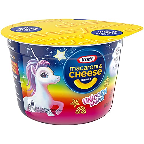 Macaroni & Cheese Easy Microwavable Dinner with Unicorn Pasta Shapes (4 Cups) - "Unicorn Pasta Fun!"