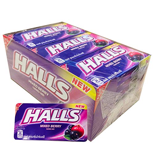 HALLS Mixed Berry Flavoured Candy - 18 Pack, 18 x 22.4 g - Delicious mixed berry flavor in a convenient bulk pack.