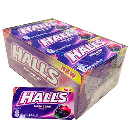 HALLS Mixed Berry Flavoured Candy - 18 Pack, 18 x 22.4 g - Delicious mixed berry flavor in a convenient bulk pack.