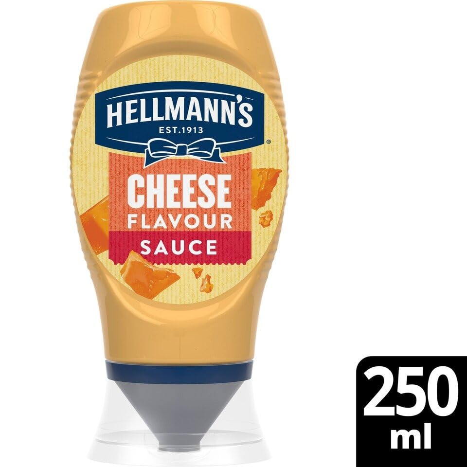 Hellmann's Cheese Flavour Sauce 235g - Creamy cheese-flavored sauce for pasta, dips, and snacks.