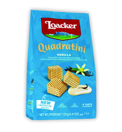 Loacker Quadratini Vanilla 125 Gram (Pack of 18)