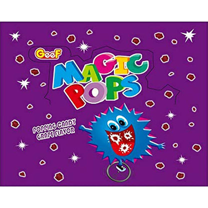 Gee.ef Magic Pops Popping Candy, Grape Flavor, 5 g x 40 Pouches, 200 g - Experience the fun and excitement of Magic Pops popping candy in grape flavor