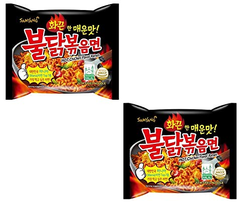 Sam Yang Buldak Stir Fried Hot Chicken Flavour Ramen Instant Korean Noodles - 140Gm*2Pack (Pack Of 2) (Imported)