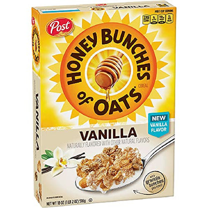 Post Honey Bunches of Oats with Vanilla Bunches, 510 g, Small - Vanilla bunches for a sweet start!