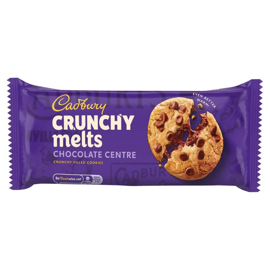 Cadbury Crunchy Melts Chocolate Chip Cookies with Soft Melting Centre Biscuit, 156g - Melty goodness