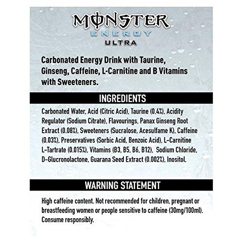 Monster Energy Ultra Zero Drink 500Ml, (Pack Of 5 Cans X 500Ml Each), Vegetarian - "Ultra Zero Fun!"