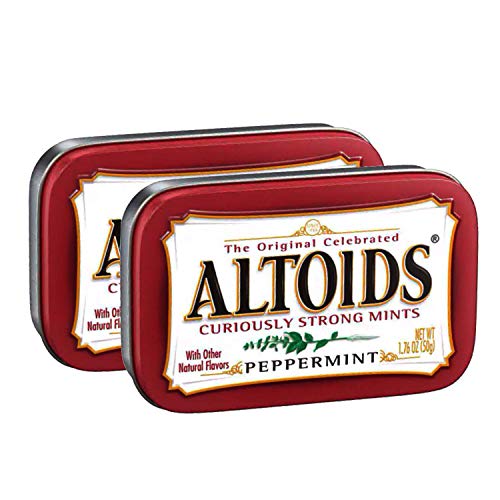 Altoids Curiously Strong Mints Peppermint Pack of 2 Pouch, 2 x 50 g - Peppermint Duo!