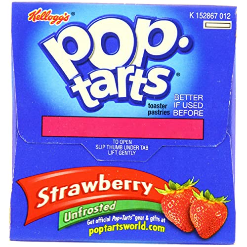 Pop Tarts Unfrosted Strawberry Pack of 4 Pouch, 4 x 416 g - "Four-pack of unfrosted strawberry!"