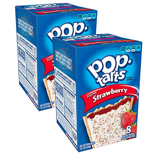 Pop Tarts Frosted Strawberry Pack of 2 Pouch, 2 x 416 g - "Double the strawberry fun!"