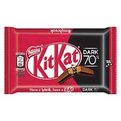 Kitkat 4 Finger 70_ Dark 41.5gm - Indulge in the intense flavor of dark chocolate with Kitkat 4 Finger 70% Dark, 41.5g.