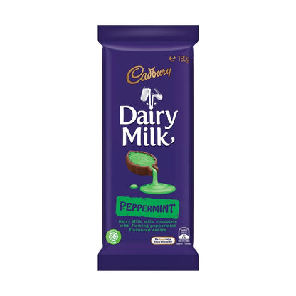 Cadbury Dairy Milk Peppermint Chocolate (Australian Imported), 180g - Peppermint pleasure