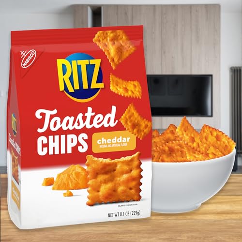 Ritz Toasted Chips Cheddar 40% Less Fat Oven Baked 229g - Cheddar Baked Goodness!