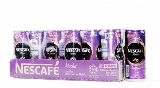 Nescafe Coffee Mocha 240ml Cans, Ready to Drink (Pack of 24pcs X 240ml Each) (Mocha) - "Mocha Madness - 24 Cans of Delight!"