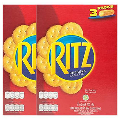 Ritz Original Salty Crackers, 3 Pack, 2 x 300 g - Salty Ritz Crunch!