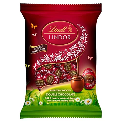 Lindor Double Chocolate Milk & Dark Chocolate Mini Eggs With Smooth Melting Filling Delicious 80g - "Double Chocolate Mini Eggs!"