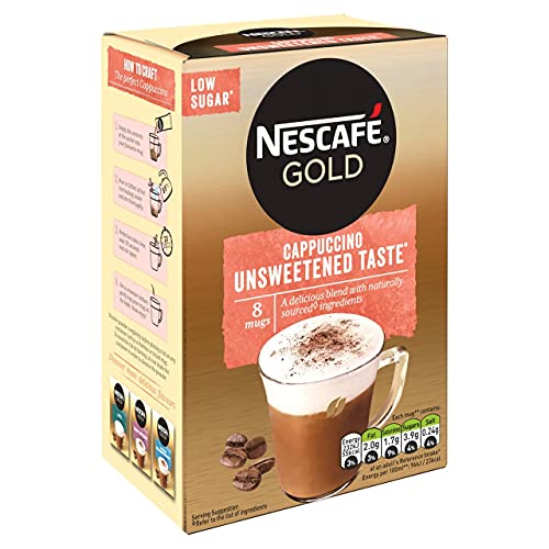 Nescafe Gold Cappuccino Unsweetened Taste Sachet Powder, 113.6 Grams - "Unsweetened Sachet Powder - Gold Cappuccino Bliss!"