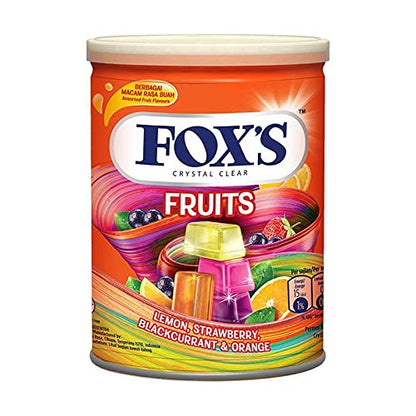 Fox's Crystal Clear Assorted Fruit Flavours 3 X 180g Berries, Fruit, Fruity Mints Tin Pack - Assorted fruit candy tin!