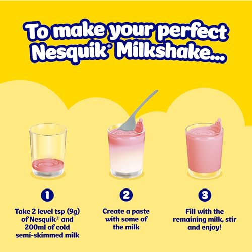 Nesquik Nestle Strawberry Flavour - 500 Grams - "Strawberry Nesquik - 500g of Sweet Strawberry Bliss!"