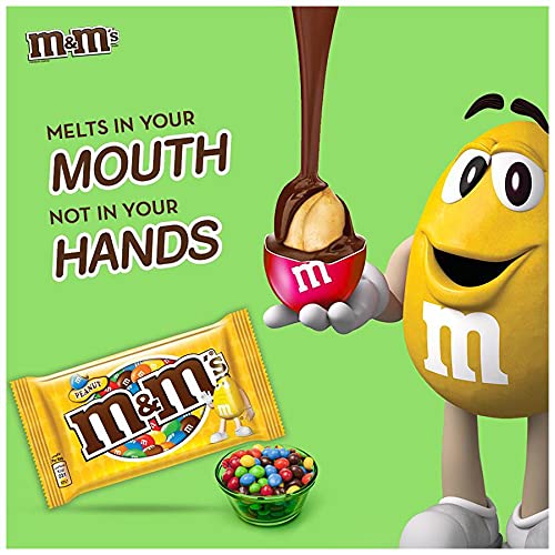 M & M Mars Peanut Milk Chocolate, 1.59 oz / 45 g, 6 Pack - "Peanut Pleasure!"