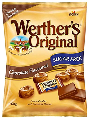 Storck Werther's Original Chocolate Cream Candies Sugar Free, 60g