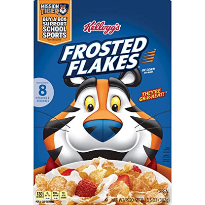 Kellogg's Frosted Flakes Fat-Free Breakfast Cereal, 382g - Enjoy the classic taste guilt-free with Kellogg's Frosted Flakes Fat-Free Breakfast Cereal, 382g.