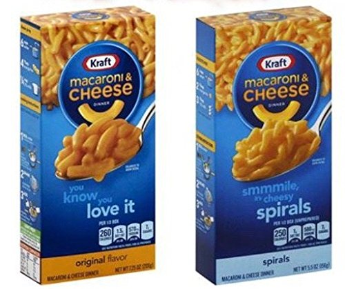 Kraft Combo of Macaroni and Cheese Dinner Original 206 g and Spiral 156 g - "Mac & Cheese Duo!"