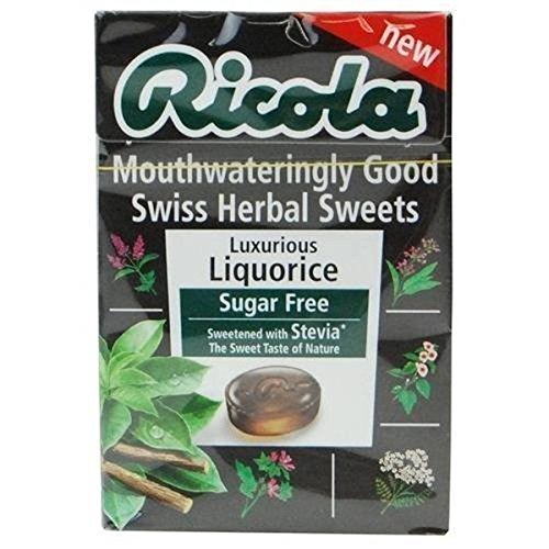 Ricola Swiss Herbal Sugar Free Candy, Luxurious Liquorice, 45g [Pack Of 3, All Natural & Sweetened with Stevia] - Luxurious Liquorice Trio!