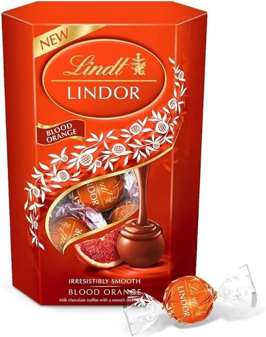 Lindt LINDOR Milk Blood Orange Chocolate Truffles 200g (Imported)