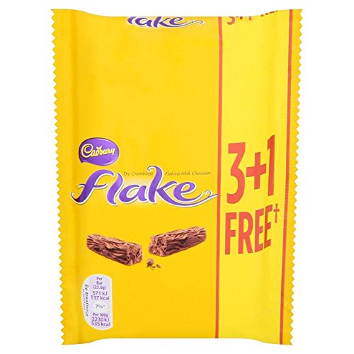 Cadbury Flake Chocolate, 102g - Pack of 4 - Flaky goodness