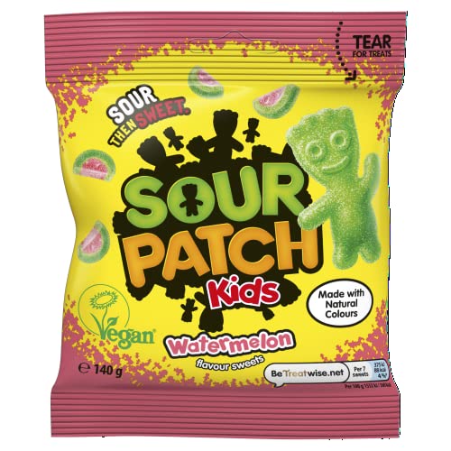 Sour Patch Kids Watermelon Flavour Sweets Chewy Candy, 140g