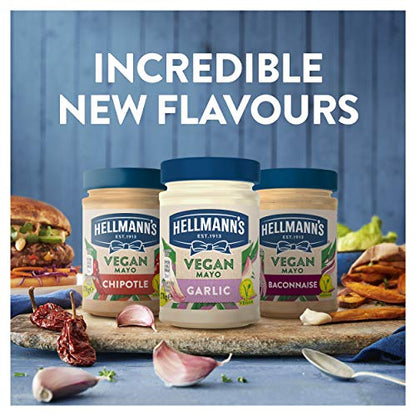 Hellmann's Vegan Mayonnaise Garlic, 270 g, Blue & White - Vegan garlic mayonnaise.