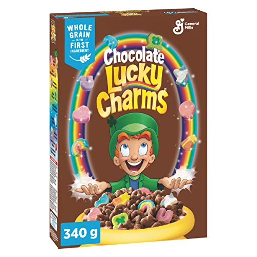 General Mills Lucky Charms Cereal Chocolate Flavoured - 340g - Enjoy the magical combination of chocolate and marshmallows in every bite of Lucky Charms