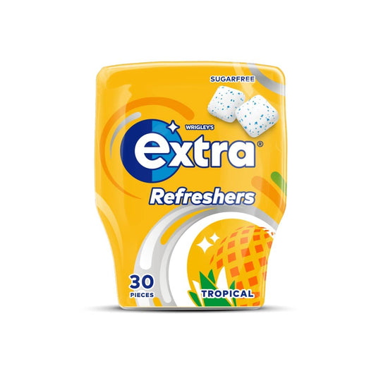 Extra Refreshers Chewing Gum, Tropical Flavour, Pack of 30 - Tropical taste explosion!