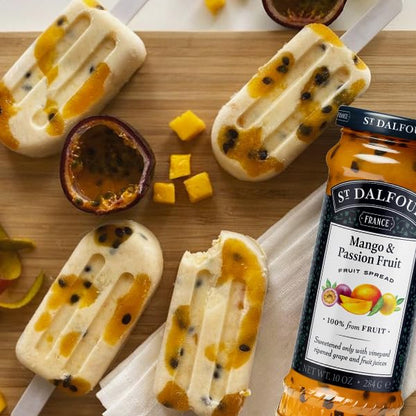 ST. DALFOUR Mango & Passion Fruit Fruit Spread 284 G | No Added Sugar | 100% From Fruit | No Added Preservatives, Colours, Flavors Or Sweeteners | No Corn Syrup | Traditional French Recipe