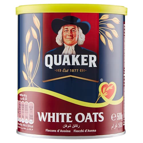 Quaker White Oats Tin, 500g - Nutritious white oats in a 500g tin!