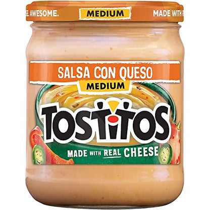 Tostitos Medium Salasa Con Queso Made With Real Cheese 425g