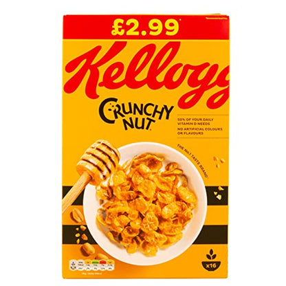 Kellogg's Crunchy Nut Cereal, 500g - Sweet and nutty Kellogg's Crunchy Nut Cereal, 500g.