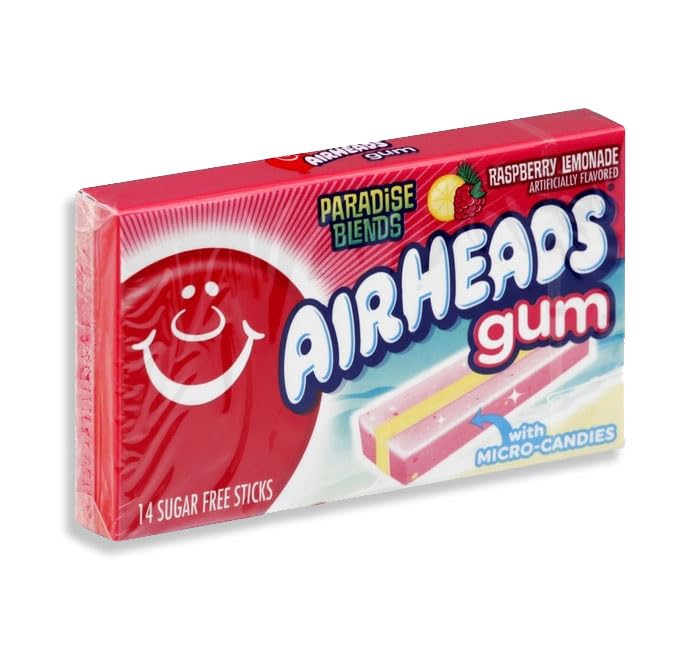 Airheads Paradise Blends Imported Chewing Gum - 14 Sticks Each - Pack of 12 - Tropical Escape!