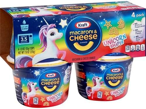 Macaroni & Cheese Easy Microwavable Dinner with Unicorn Pasta Shapes (4 Cups) - "Unicorn Pasta Fun!"