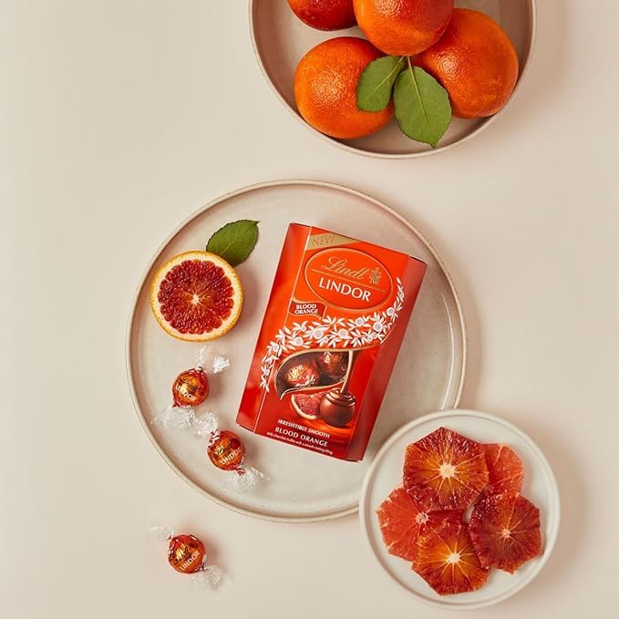 Lindt LINDOR Milk Blood Orange Chocolate Truffles 200g (Imported)