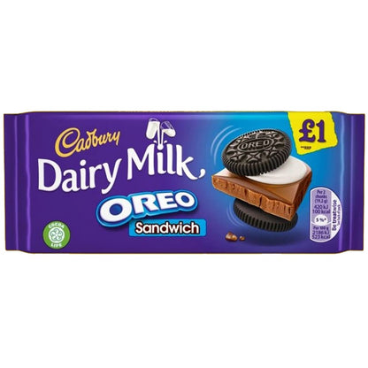 Cadbury Dairy Milk Oreo Sandwich, 96 g - Oreo sandwich treat