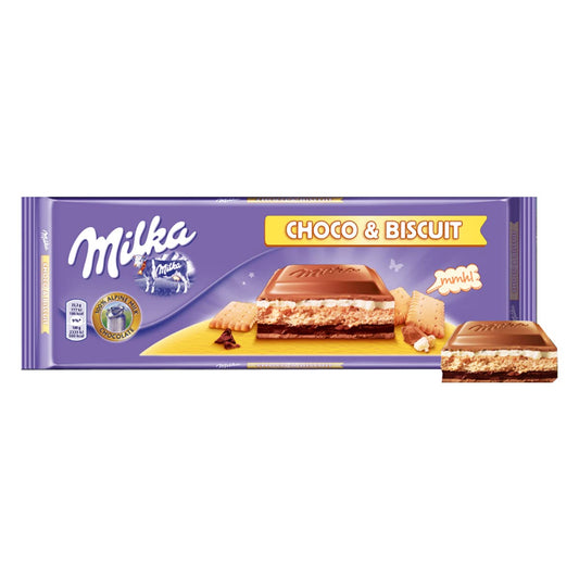 Milka Choco & Biscuit Chocolate Bar Pouch, 300 Gm - "Choco Biscuit Bliss!"