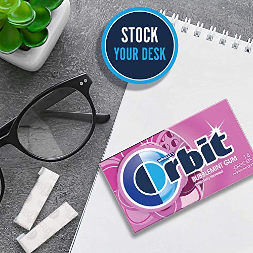 ORBIT Bubble Mint Sugar Free Chewing Gum, 14 Pieces - "Bubble mint freshness!"