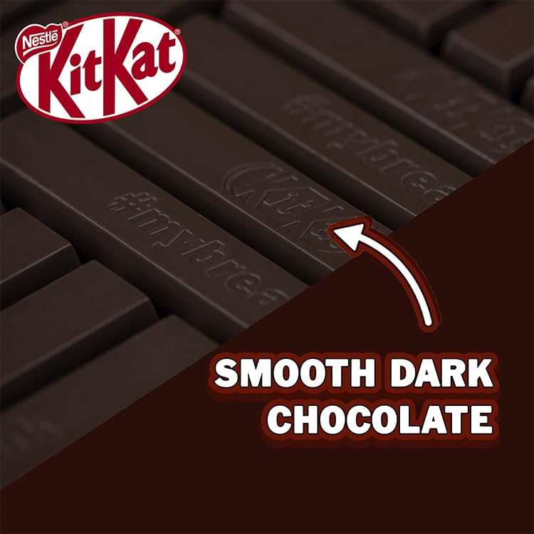 Kitkat 2 Finger Dark Chocolate Biscuit Bar, 186.3 g - Enjoy the rich taste of dark chocolate in Kitkat 2 Finger Dark Chocolate Biscuit Bar, 186.3 g.