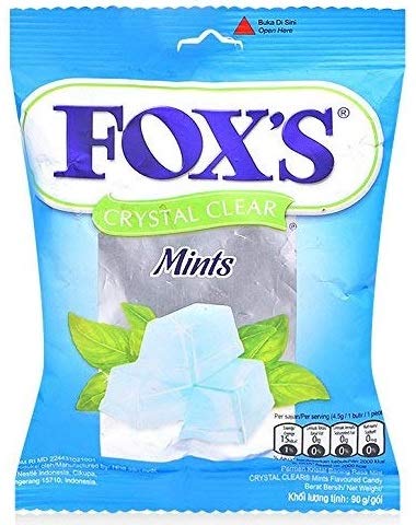 R G Enterprise Fox's Crystal Clear Mints 90 g Each - Pack of 4 - Crystal clear mints, pack of 4!