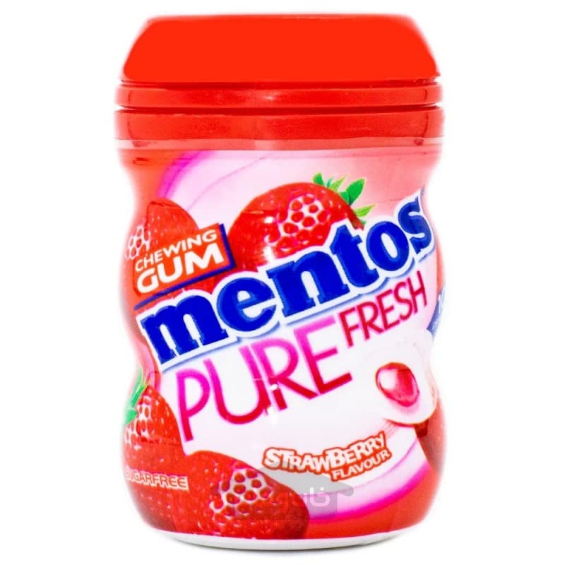 Mentos Pure Fresh Strawberry Flavour Sugar Free Gum 20g - "Strawberry Sugar-Free Gum!"