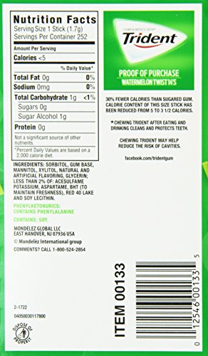 Trident Watermelon Twist Sugar Free Gum 14 Sticks