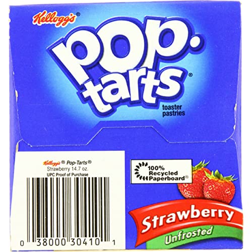 Pop Tarts Unfrosted Strawberry Pack of 4 Pouch, 4 x 416 g - "Four-pack of unfrosted strawberry!"